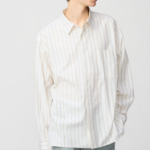 UNIQLO Broadcloth Oversized Shirt (Long Sleeve, Stripe A)
