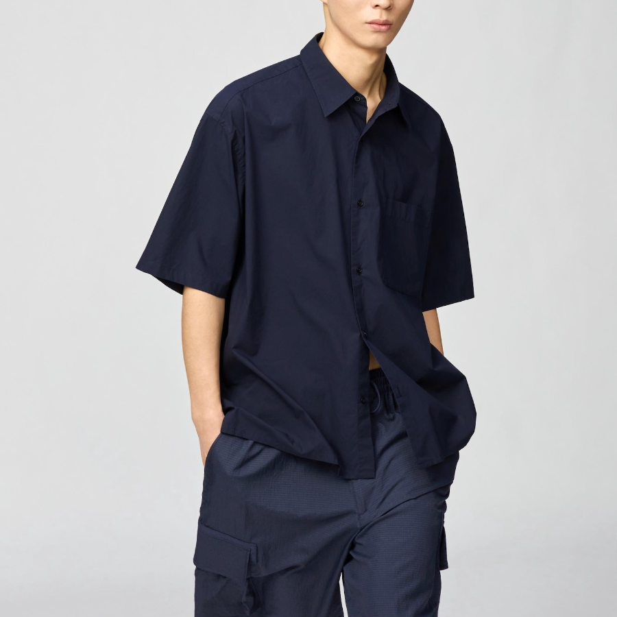 UNIQLO Broadcloth Oversized Shirt (Short Sleeve)