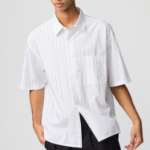 UNIQLO Broadcloth Oversized Shirt (Short Sleeve) Stripe A