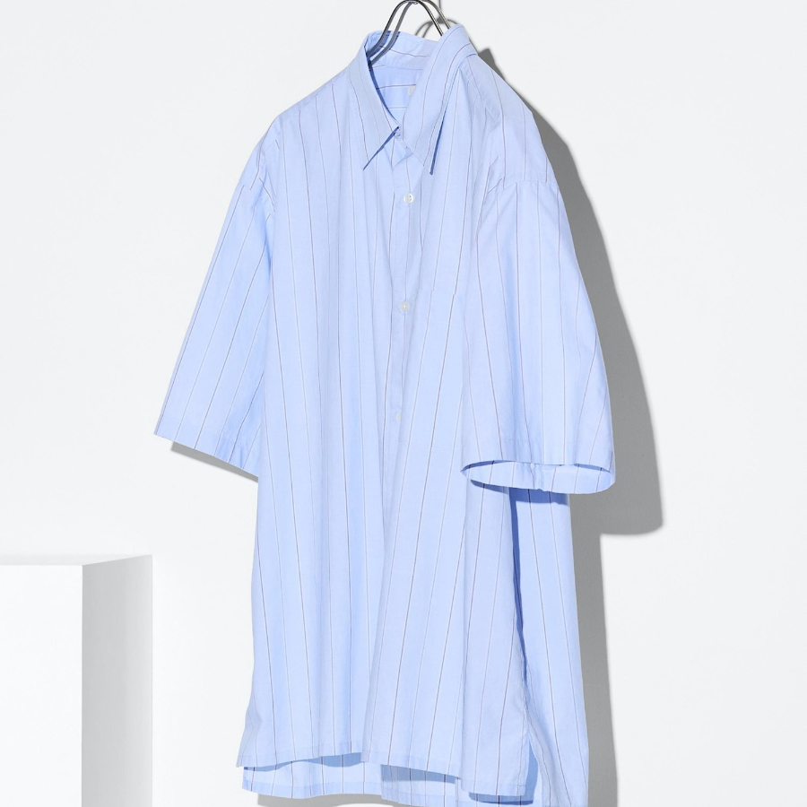 UNIQLO Broadcloth Oversized Shirt (Short Sleeve) Stripe B
