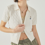 WHO.A.U — кардиган Steve Cable Short Sleeve Zip-up Cardigan