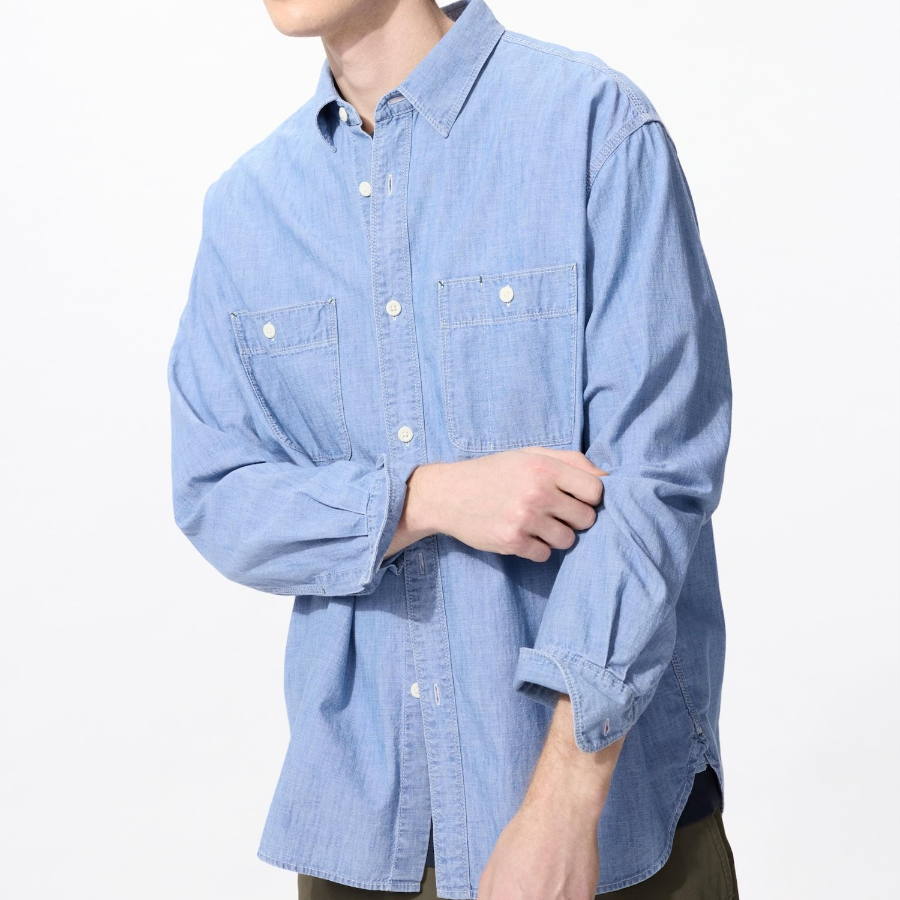 UNIQLO Chambray Overshirt (Long Sleeve)