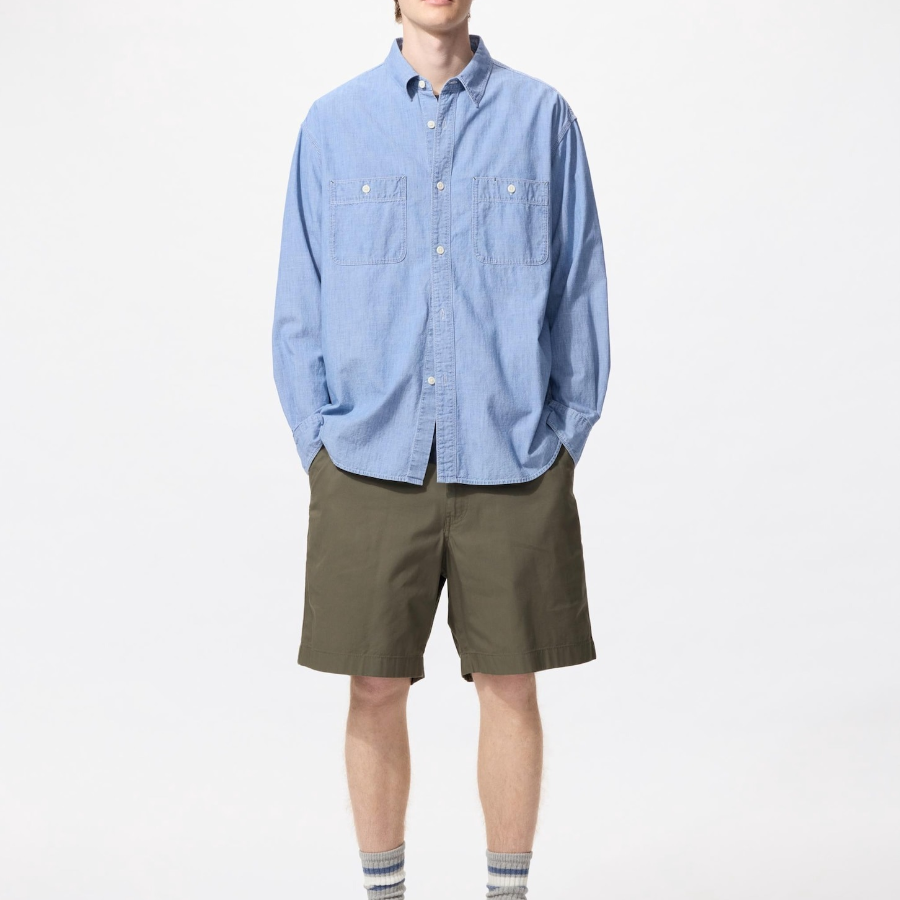 UNIQLO Chambray Overshirt (Long Sleeve)