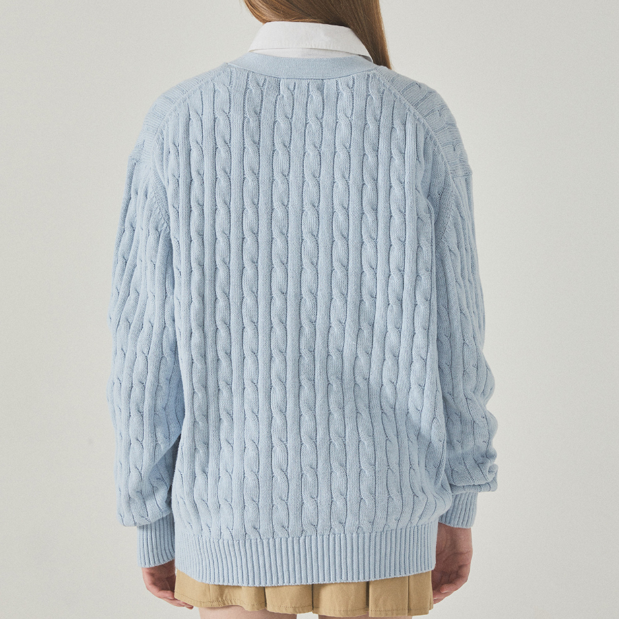 WHO.A.U — кардиган Steve V-neck Cable Cardigan (U)