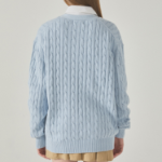 WHO.A.U — кардиган Steve V-neck Cable Cardigan (U)