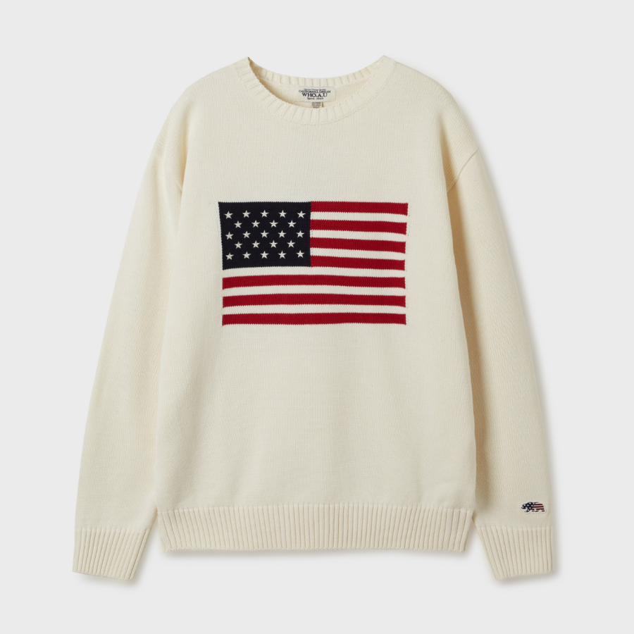 WHO.A.U American Flag Intarsia Knit