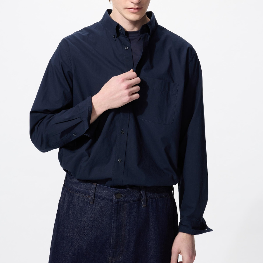 UNIQLO Broadcloth Shirt (Long Sleeve · Button-Down Collar)