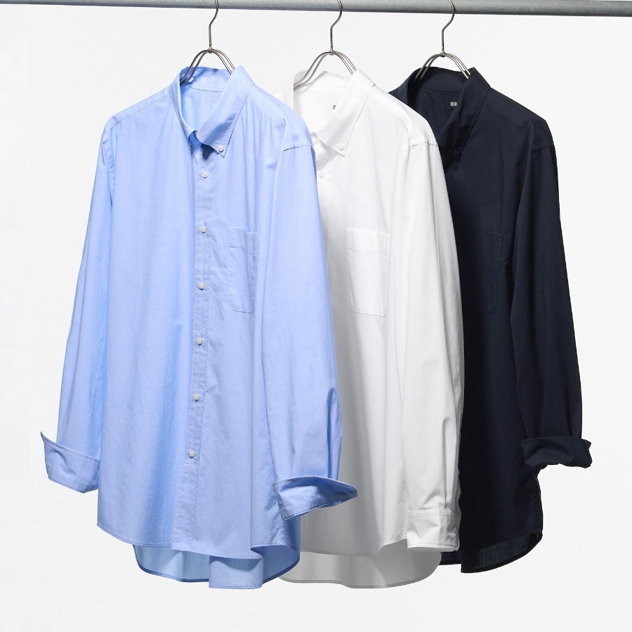 UNIQLO Broadcloth Shirt (Long Sleeve · Button-Down Collar)