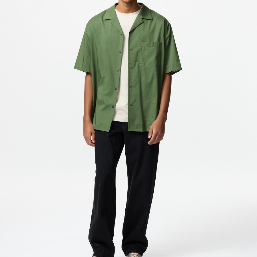 UNIQLO Modal Cotton Open Collar Shirt (Short Sleeve)