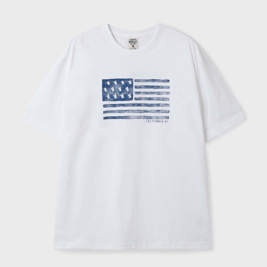 WHO.A.U American Flag Printing T-shirt