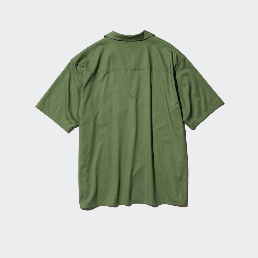 UNIQLO Modal Cotton Open Collar Shirt (Short Sleeve)