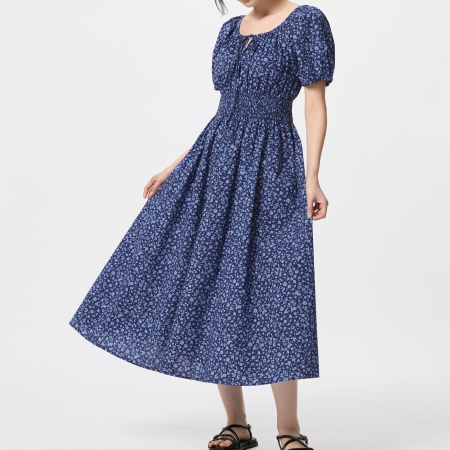 Uniqlo – платье Volume Sleeve Dress (Short Sleeve, Print)