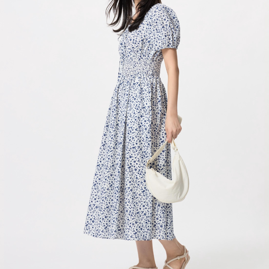 Uniqlo – платье Volume Sleeve Dress (Short Sleeve, Print)
