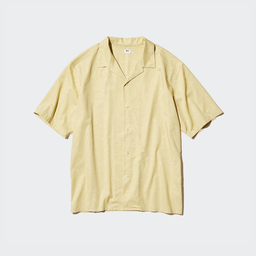 UNIQLO Modal Cotton Open Collar Shirt (Short Sleeve) Print A