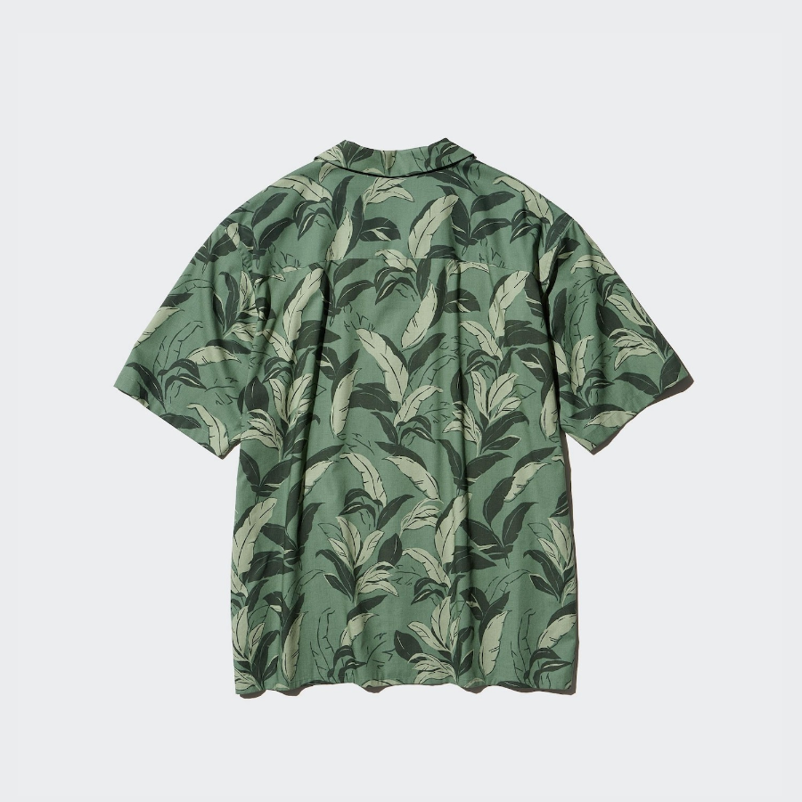 UNIQLO Modal Cotton Open Collar Shirt (Short Sleeve) Print C