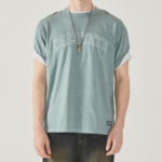 WHO.A.U Dyed Embroidery Letter T-shirt