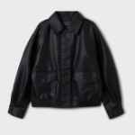 WHO.A.U — куртка Fake Leather Crop Jacket