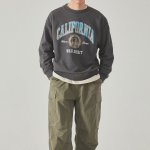 WHO.A.U Garment Dyed Graphic Sweatshirt