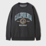 WHO.A.U Garment Dyed Graphic Sweatshirt