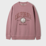 WHO.A.U Garment Dyed Graphic Sweatshirt