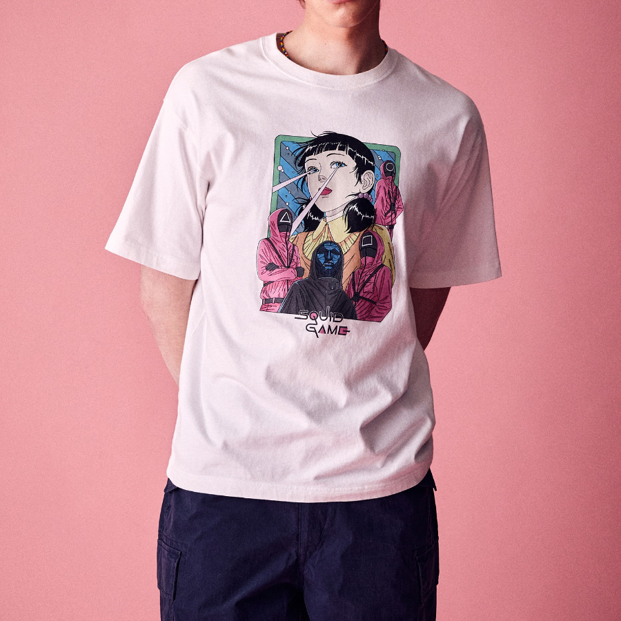 WHO.A.U [WAU X SQUID GAME] Cartoon Dyed T-Shirt