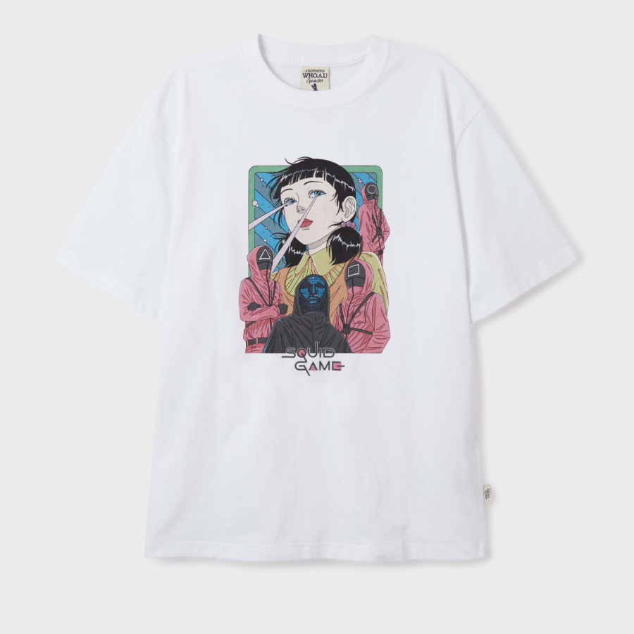 WHO.A.U [WAU X SQUID GAME] Cartoon Dyed T-Shirt