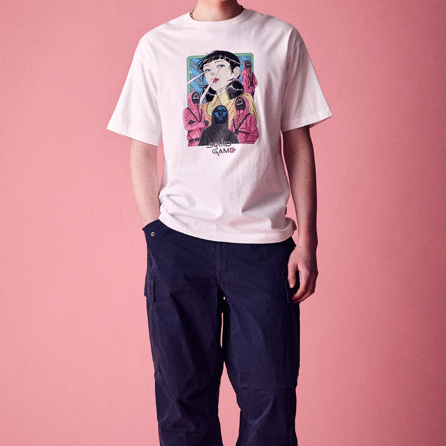 WHO.A.U [WAU X SQUID GAME] Cartoon Dyed T-Shirt