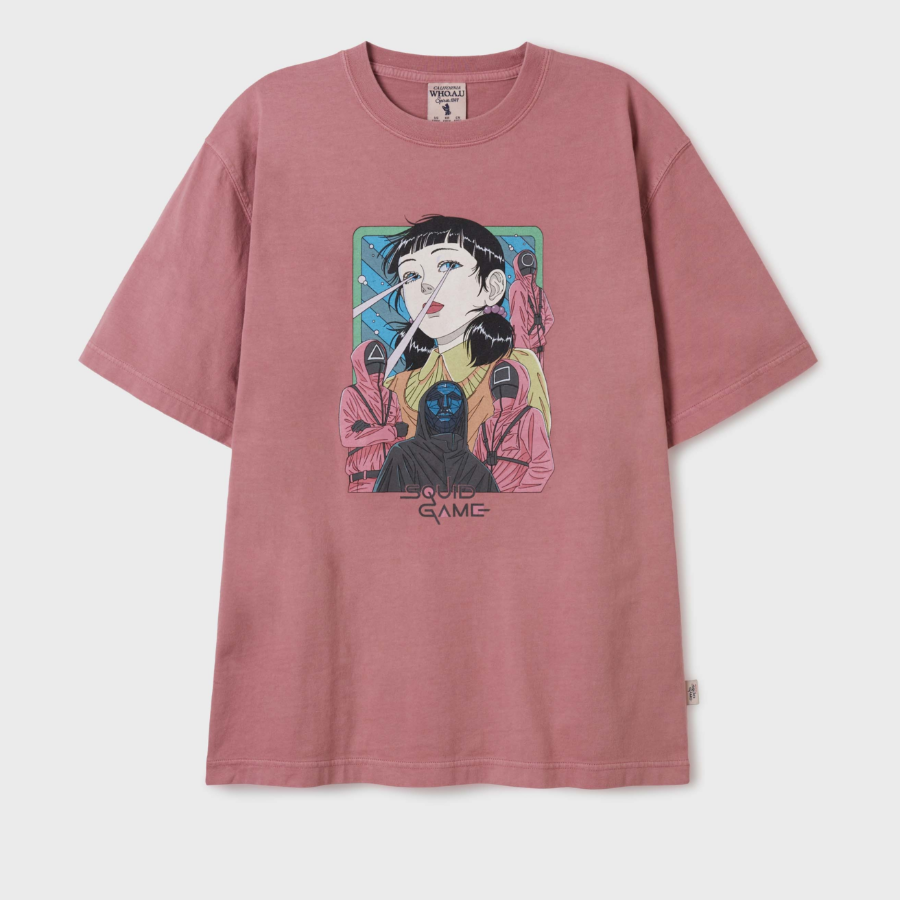 WHO.A.U [WAU X SQUID GAME] Cartoon Dyed T-Shirt