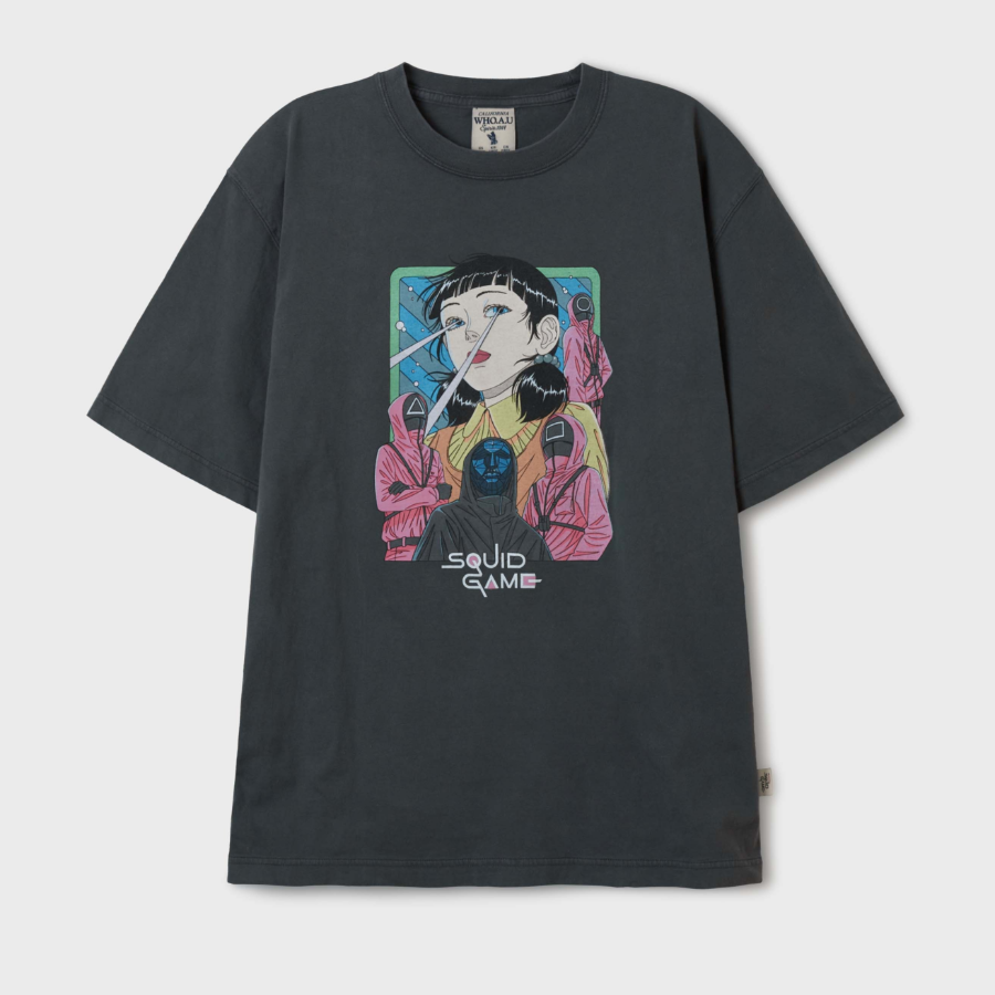 WHO.A.U [WAU X SQUID GAME] Cartoon Dyed T-Shirt