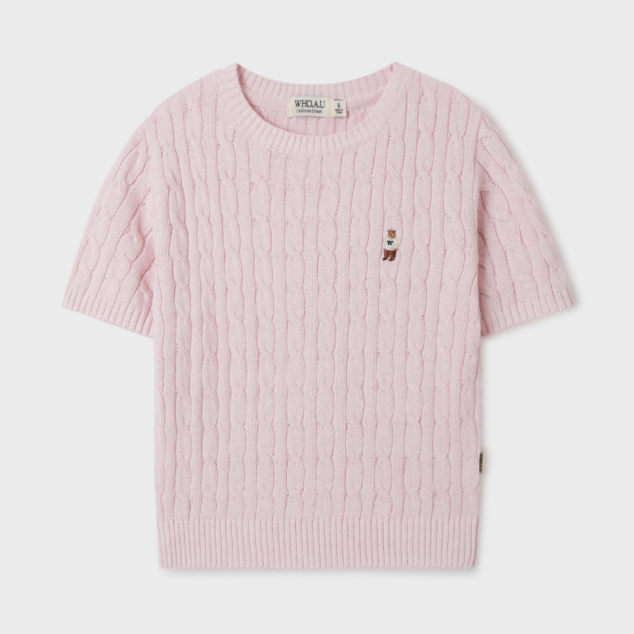 WHO.A.U — свитер Steve Round Neck Melange Cable Sweater