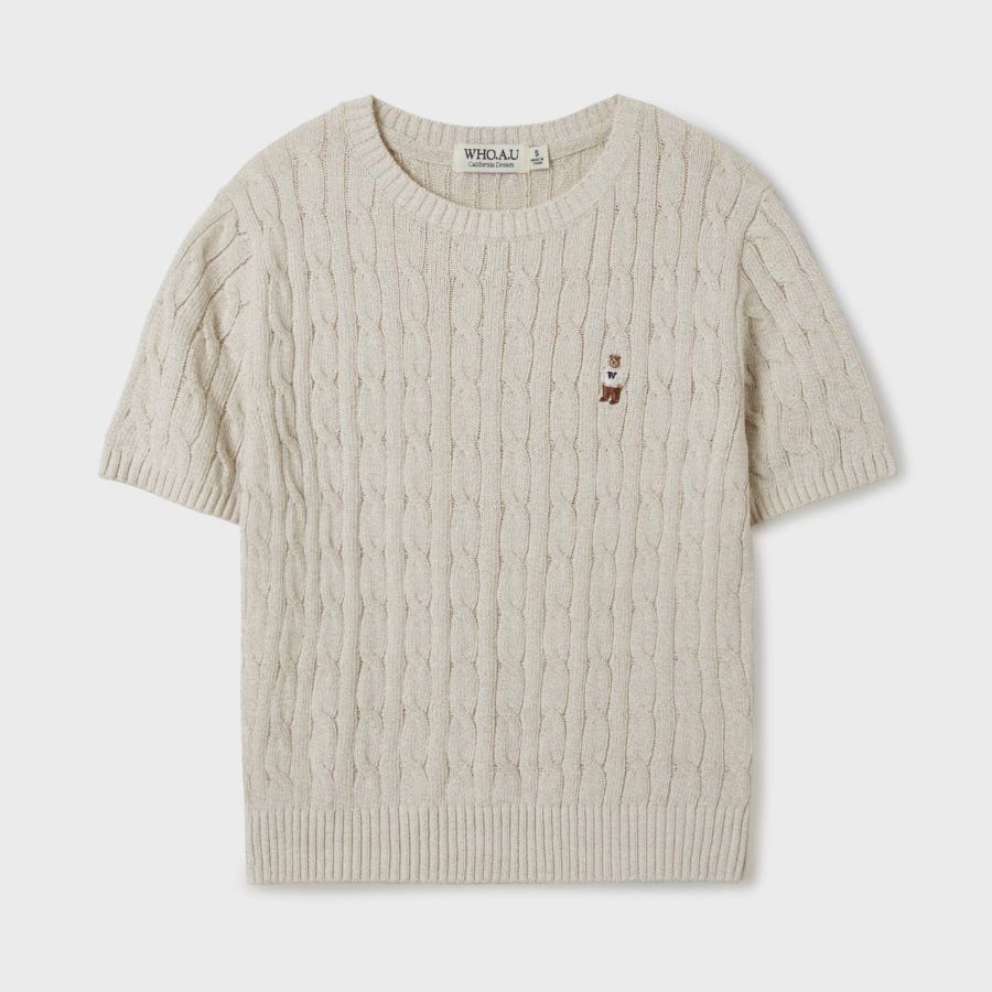 WHO.A.U — свитер Steve Round Neck Melange Cable Sweater