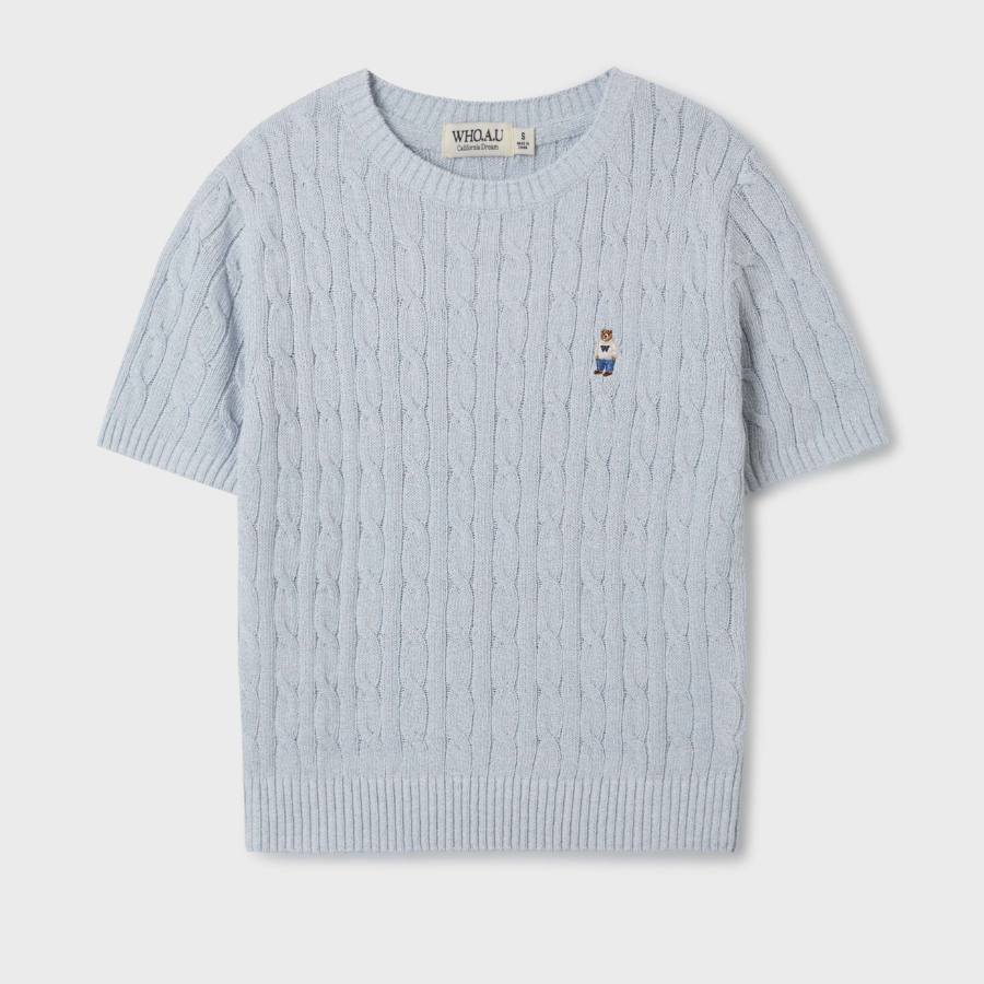 WHO.A.U — свитер Steve Round Neck Melange Cable Sweater