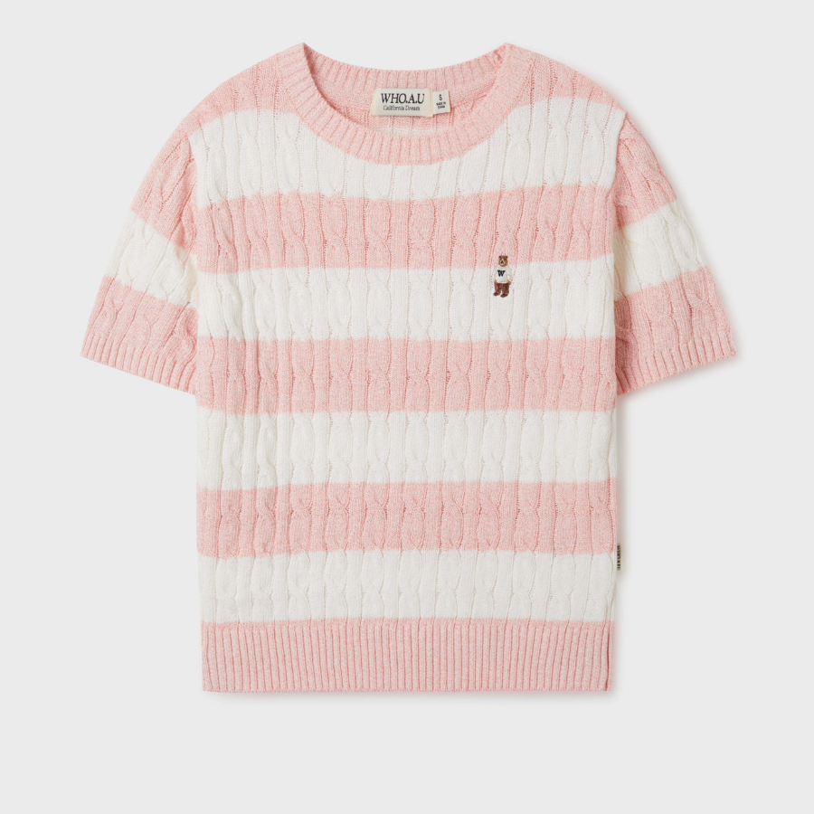 WHO.A.U — свитер Steve Round Neck Melange Cable Sweater