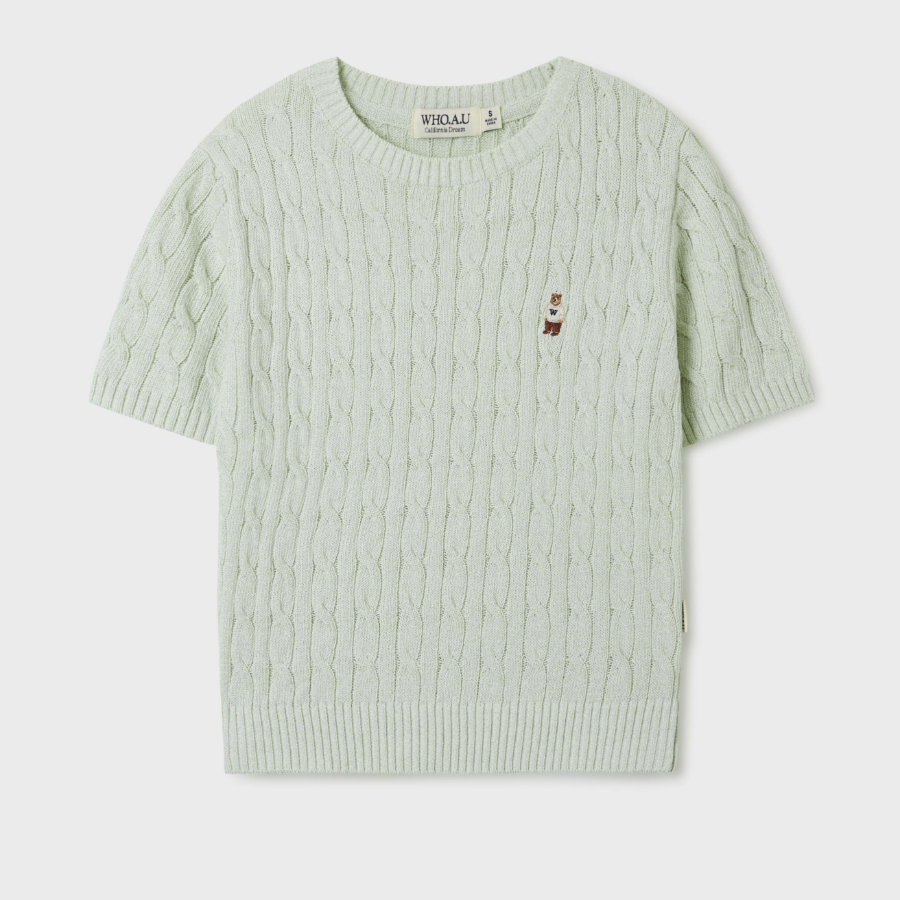 WHO.A.U — свитер Steve Round Neck Melange Cable Sweater