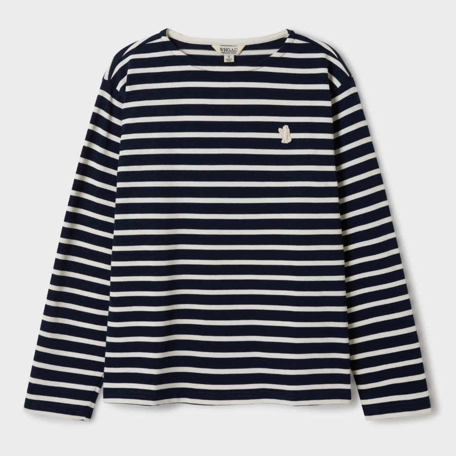 WHO.A.U — футболка Stripe Boat Neck T-shirt
