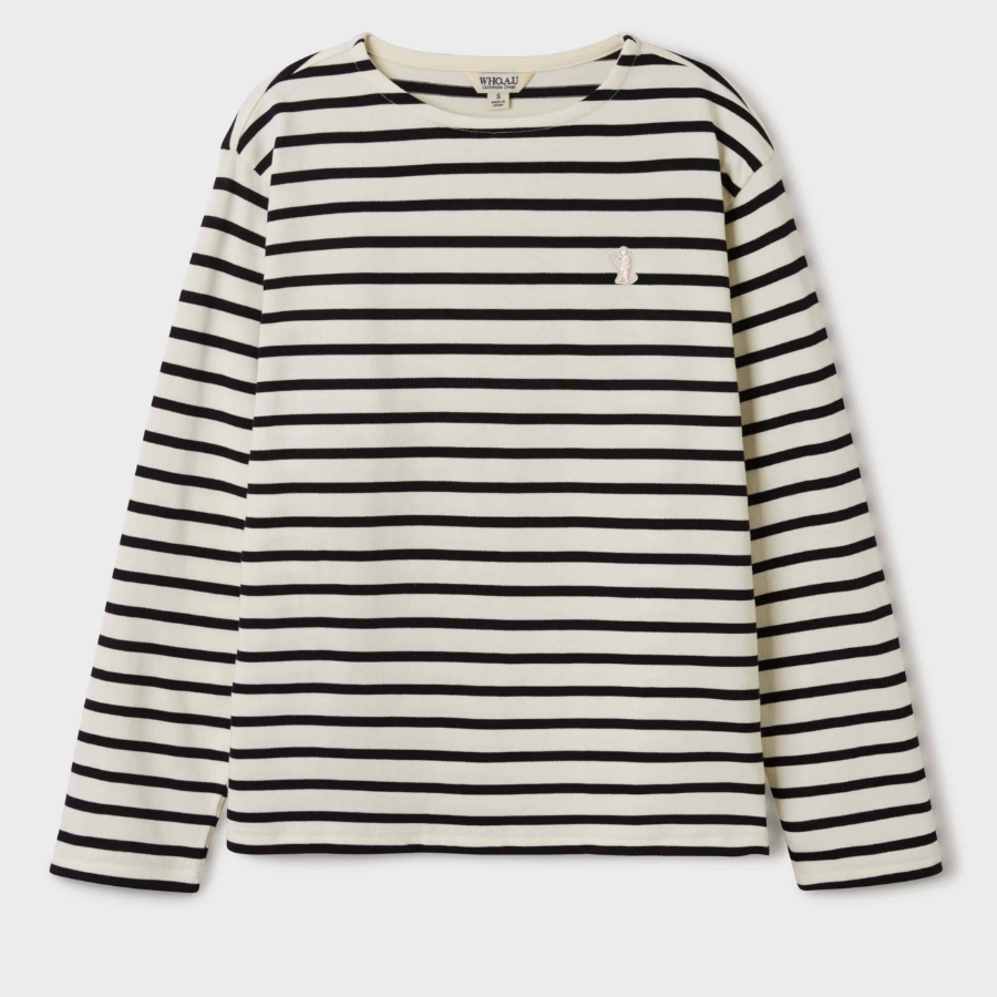 WHO.A.U — футболка Stripe Boat Neck T-shirt