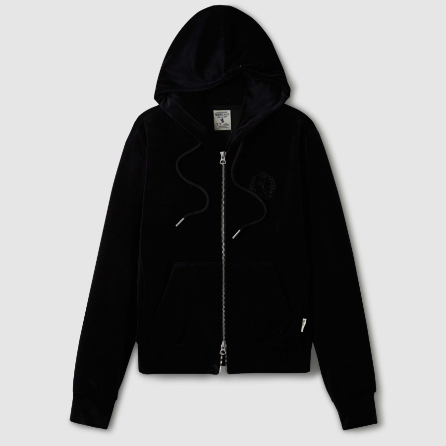WHO.A.U — худи на молнии Velour Embroidery Hood Zip-up