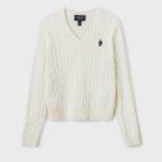 WHO.A.U — вязаный свитер Steve V-neck Cable Sweater