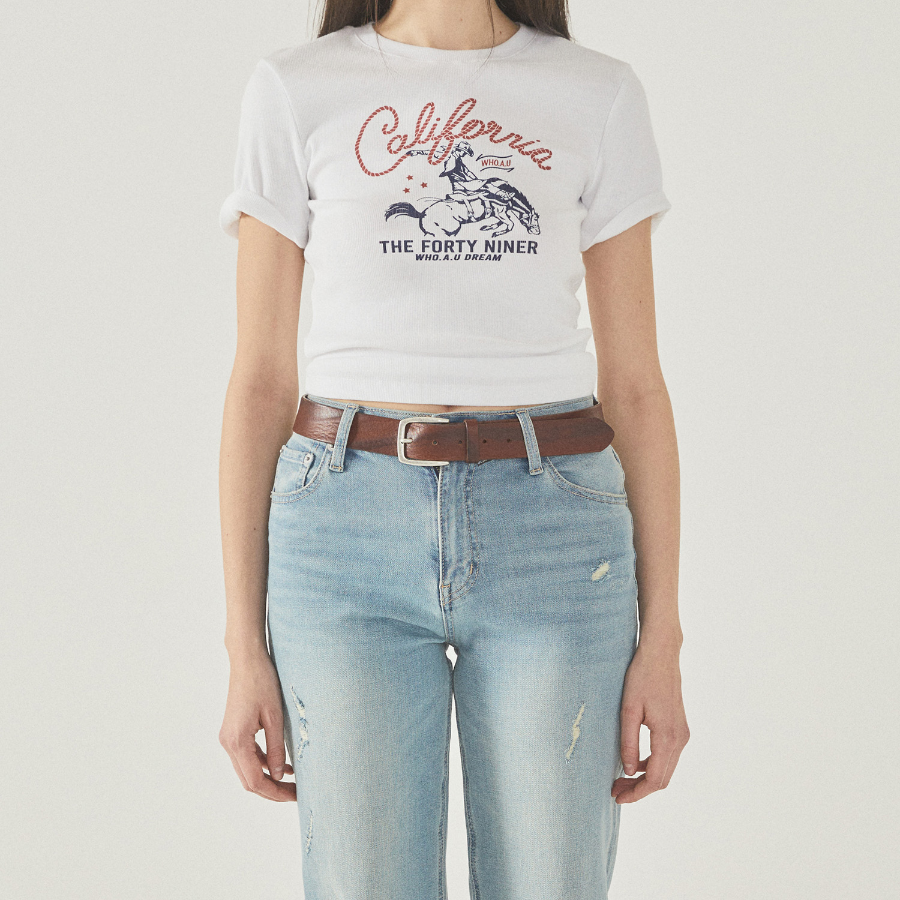 WHO.A.U — футболка Ribbed Western Graphic T-shirt