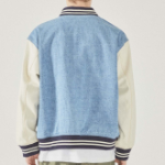 WHO.A.U Denim Varsity Jacket