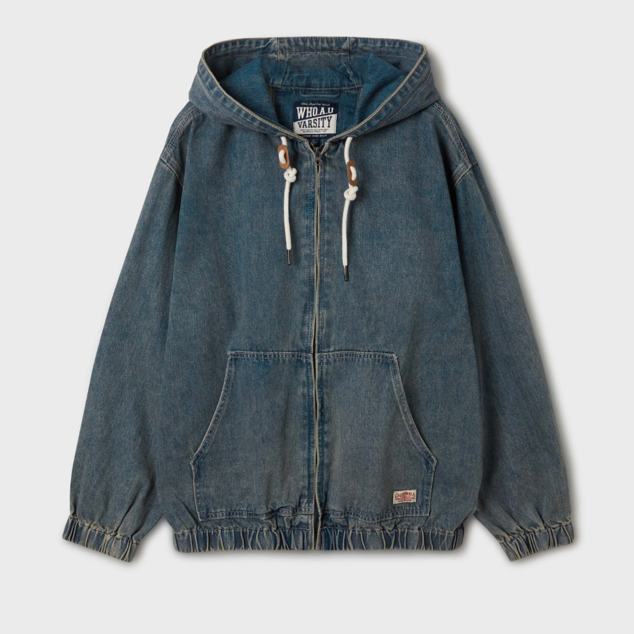 WHO.A.U Denim Hoodie Zip-Up