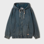 WHO.A.U Denim Hoodie Zip-Up