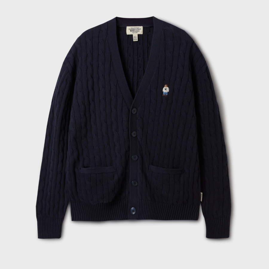 WHO.A.U Steve V-neck Cable Cardigan (U)