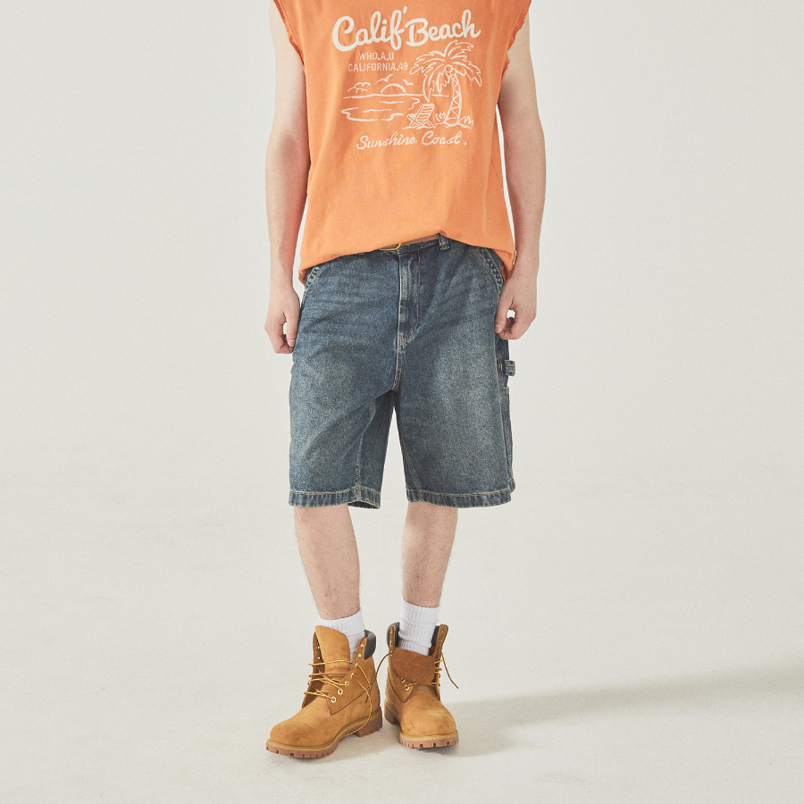 WHO.A.U Carpenter Denim Shorts (M)