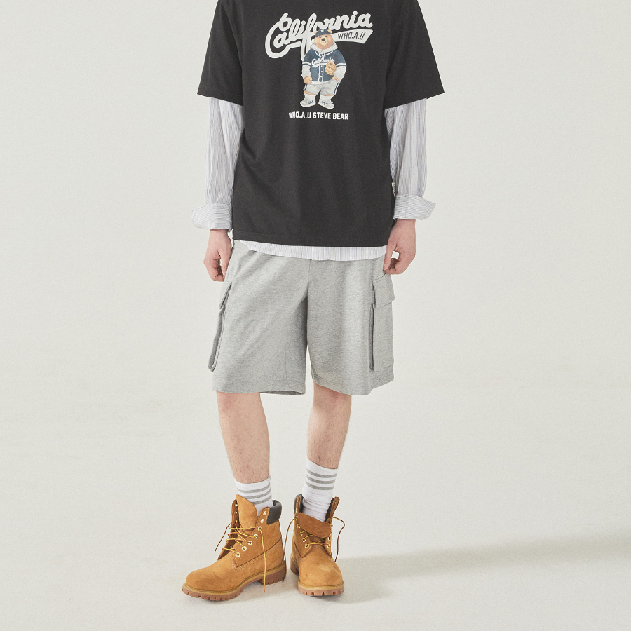 WHO.A.U Cargo Pocket Dyed Half Pants