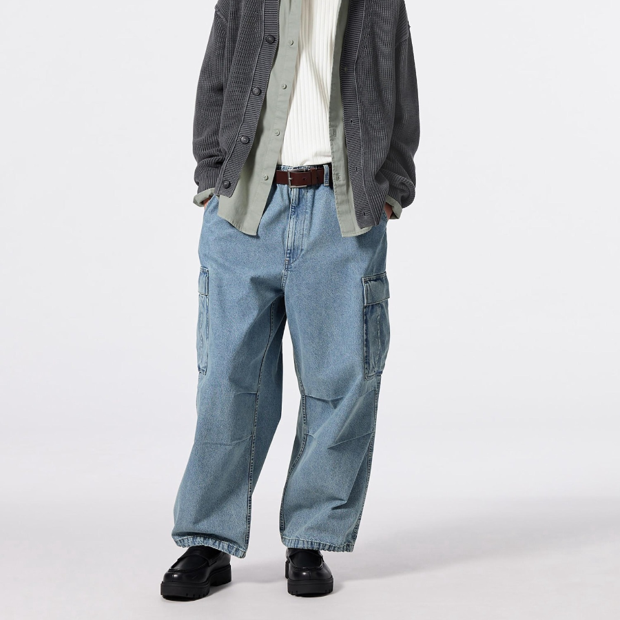 UNIQLO GU Denim Super Wide Cargo Pants