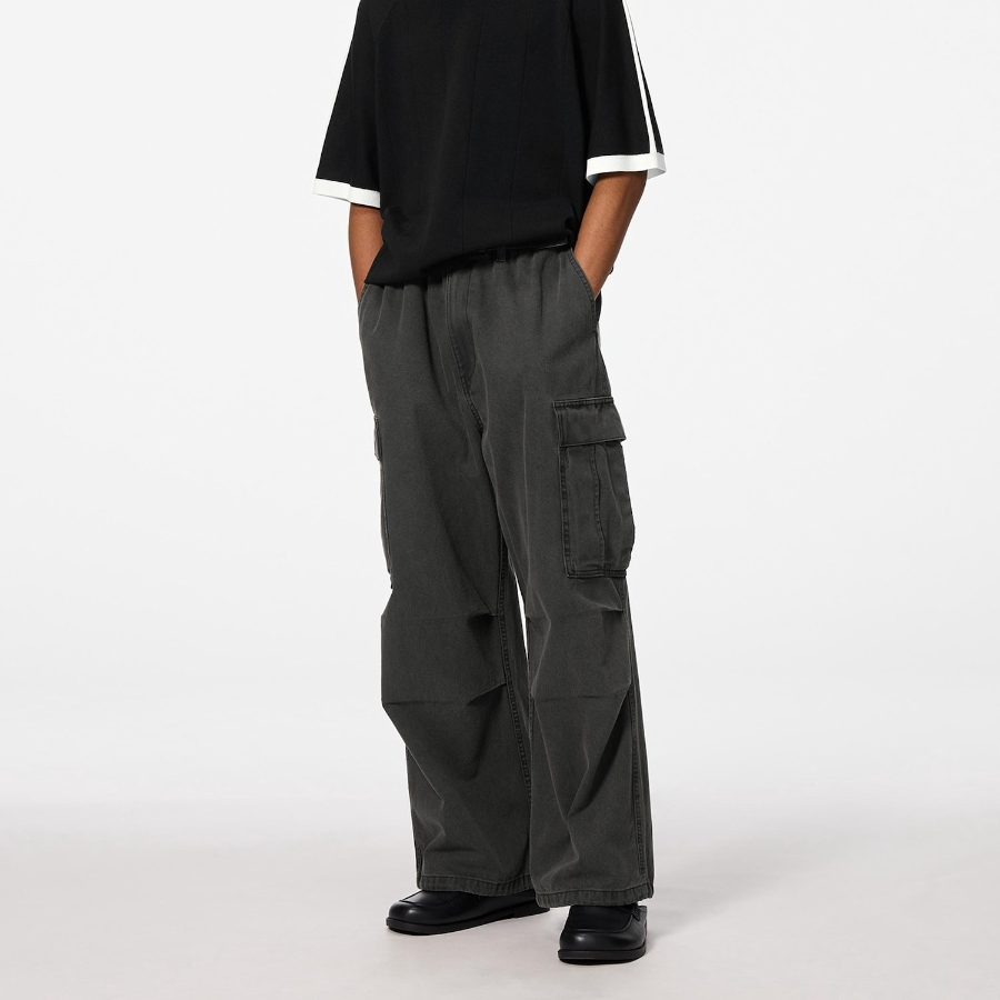 UNIQLO GU Denim Super Wide Cargo Pants