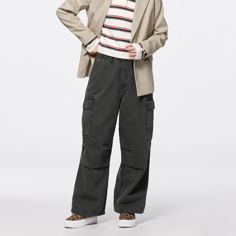 UNIQLO GU Denim Super Wide Cargo Pants