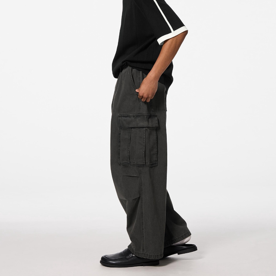 UNIQLO GU Denim Super Wide Cargo Pants