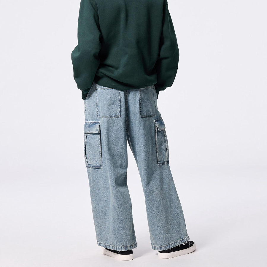 UNIQLO GU Denim Super Wide Cargo Pants